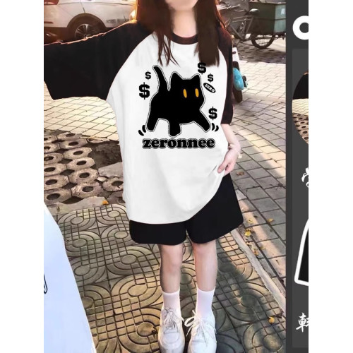 Next Alice女童短袖T恤2025夏季新款運動女孩短褲寬松百搭兩件套