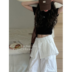 孫小美kids 韓系女童短袖T恤2025新款夏裝兒童短款上衣修身打底衫