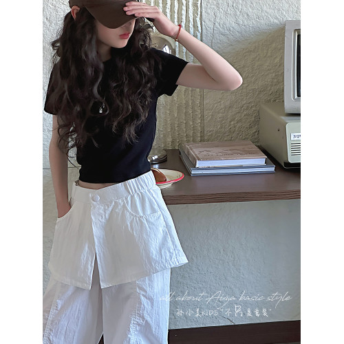 孫小美kids 韓系女童短袖T恤2025新款夏裝兒童短款上衣修身打底衫