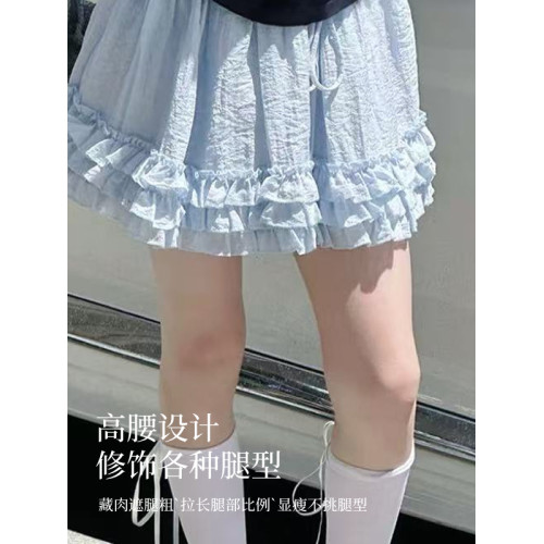 熙愛2025多層木耳邊女童韓系半身裙兒童裙甜美蓬蓬裙蛋糕裙25215