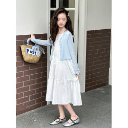 親子裝連衣裙夏季女童超洋氣女孩兒童夏裝女大童公主背心裙子套裝