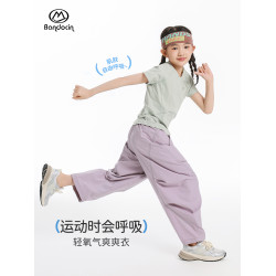 半度閒女童輕氧短袖t恤夏裝薄款洋氣25新款兒童夏季運動透氣上衣T