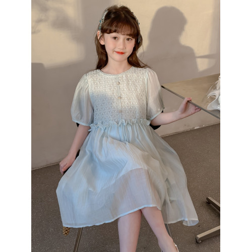 英國Next Svip藍色裙子女童連衣裙夏季薄款2025新款兒童公主裙子