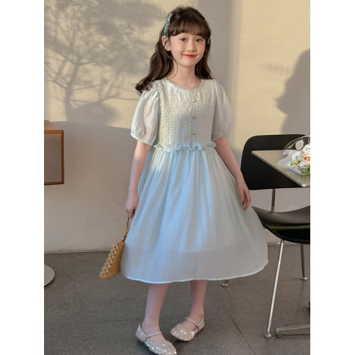 英國Next Svip藍色裙子女童連衣裙夏季薄款2025新款兒童公主裙子