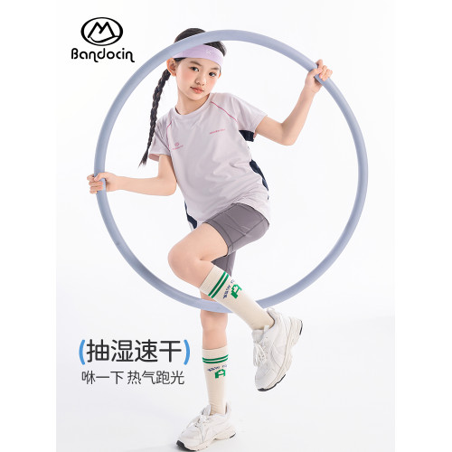 半度閒女童運動速乾衣夏季薄款洋氣25新款兒童夏裝透氣短袖t恤潮