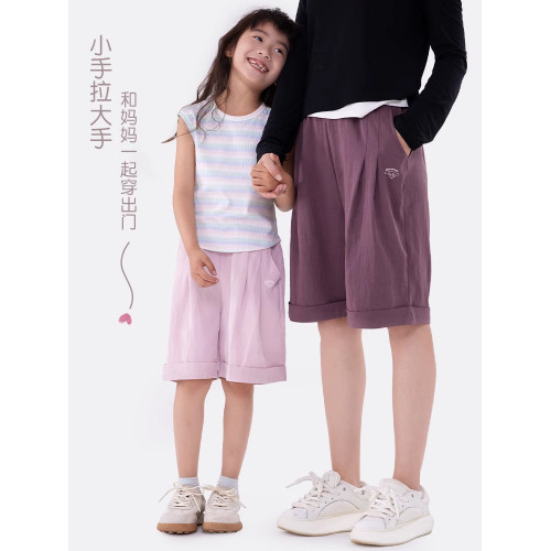 玉桂狗女童短褲夏季薄兒童褲子25新女孩五分褲大童外穿休閒運動褲