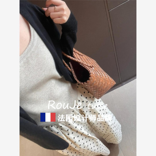 Rouje tusse白色波點棉麻褲子女休閒褲薄款防曬濶腿褲夏季九分褲