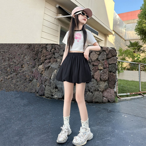 女童夏季短褲2025新款兒童洋氣花苞裙褲中大童女孩夏裝休閒褲子潮