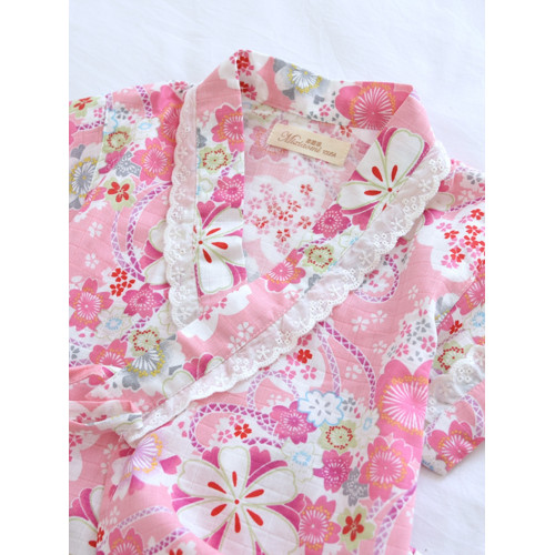 夏薄純棉紗布兒童寶寶女童親子汗蒸服短袖全棉桑拿和服家居服睡衣