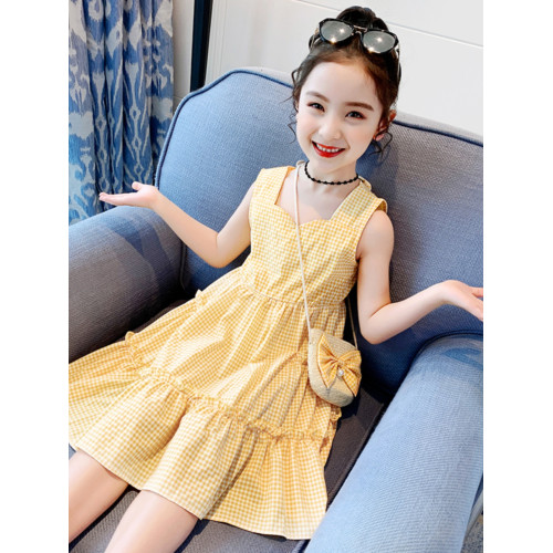 女童夏裝連衣裙2025新款兒童夏季洋氣大童小女孩夏天吊帶裙子薄款