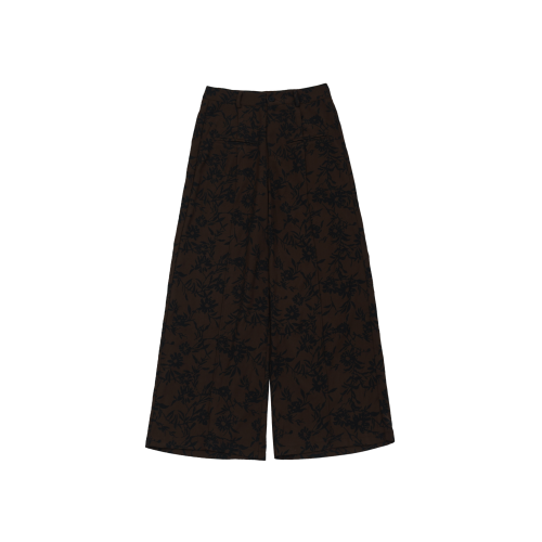 以休眠 復古垂墜感新中式水墨花卉小衆設計感濶腿褲拖地堆曡西褲