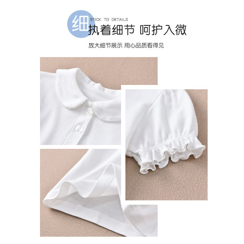 兒童純色短袖polo衫男女童純棉校服內搭寶寶夏季T恤幼兒園演出服