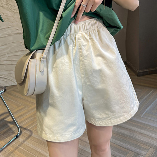 女童純棉短褲2025夏季新款12嵗中大童外穿濶腿褲白色休閒五分褲子