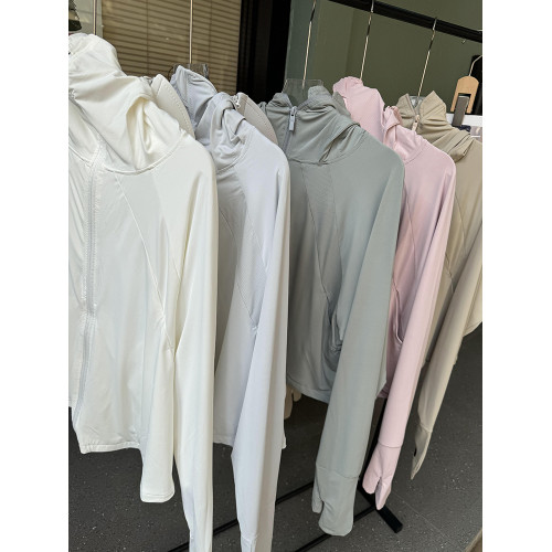 UPF50+涼感原紗防曬衣戶外出行防紫外線黑膠帽簷手套款透氣女夏季