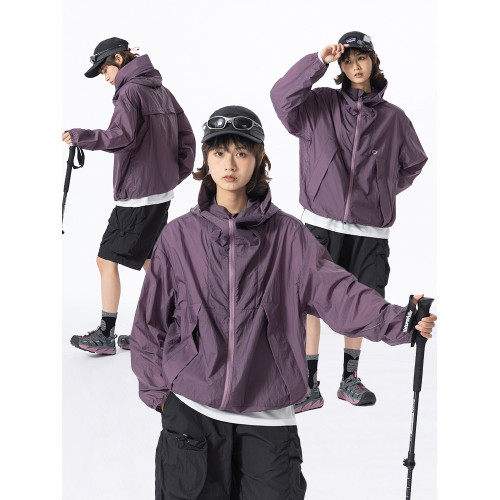 Naturewin自然裡 夏季戶外運動山系輕薄連帽防曬衣UPF50+外套女