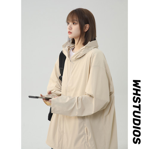 minette夏季透氣女防曬衣寬松連帽薄款冰絲涼感防紫外線upf50外套