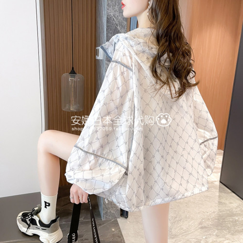 日本ZGP夏季防曬衣女款2023新款百搭防紫外線冰絲連帽防曬服寬松