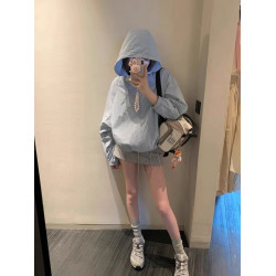 2025夏季新款連帽防曬衣女薄款韓版寬松戶外防紫外線透氣短款外套