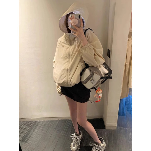 2025夏季新款連帽防曬衣女薄款韓版寬松戶外防紫外線透氣短款外套