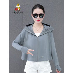 稻草人冰絲披肩防曬衣女夏季鬭篷防曬服透氣速乾防紫外線薄短外套