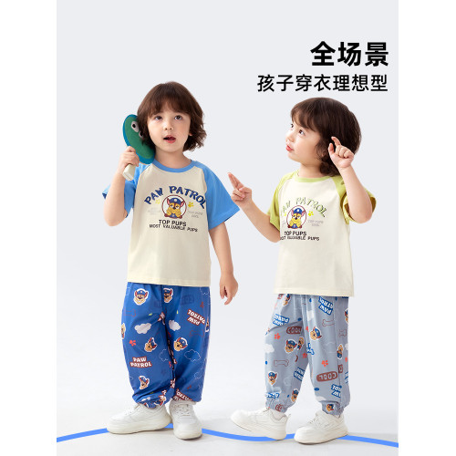 汪汪隊男童夏裝褲子2025新款防曬涼感兒童防蚊褲男寶寶男孩休閒褲