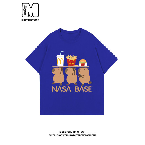 NASA BASE卡皮巴拉男童短袖t恤純棉2025夏季新款半袖兒童衣服套裝