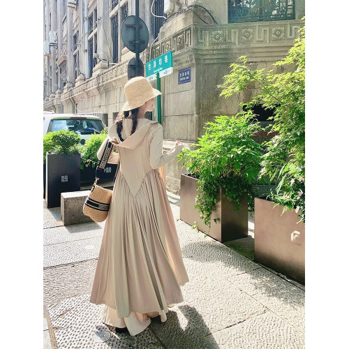 法國輕奢防曬衣夏輕薄透氣海邊防曬外套超長款全身收腰顯瘦防曬裙