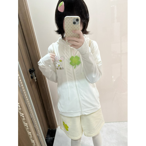 NEMU-原創幸運四葉草防曬衣春夏外套日系宅萌古早風女兒服宅宅萌