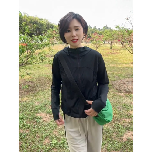 2025夏季新款戶外冰感涼爽薄款防曬衣女連帽抽繩爆款修身顯瘦上衣
