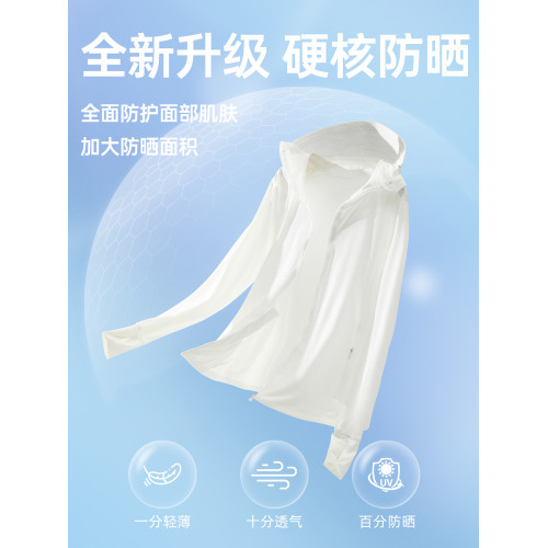 UPF50+冰絲防曬衣女夏季新款防紫外線可拆帽簷透氣面罩原紗防曬服