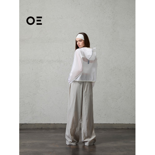 ORGANIC EMOTION 撞色女士短款防曬服新款防曬衣百搭連帽外套OE