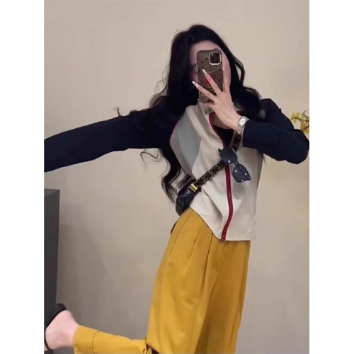 立領撞色冰絲涼感防曬衣女款夏季薄款戶外防紫外線小個子速乾外套