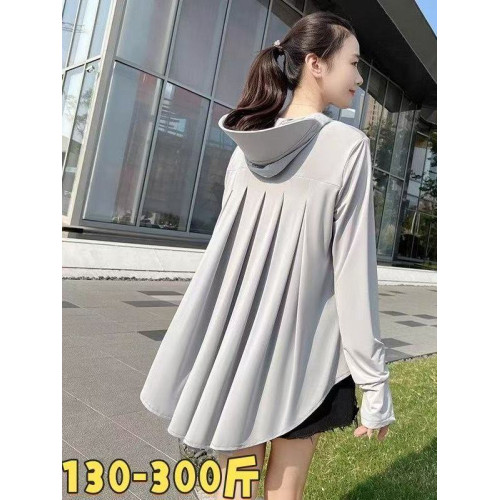 特大碼2-300斤冰絲防曬衣女夏季寬松透氣防曬服戶外涼爽薄款外套