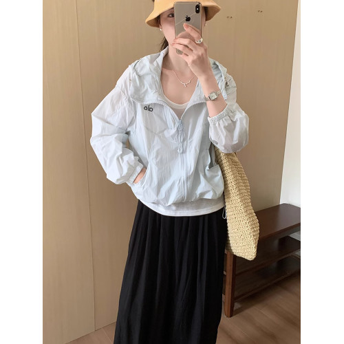 2025夏季新款連帽防曬衣女寬松休閒顯瘦薄款簡約風高級感上衣外套