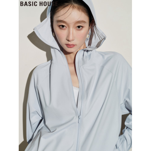 Basic House/百家好連帽冰絲防曬衣女夏季戶外通勤薄款防曬服外套