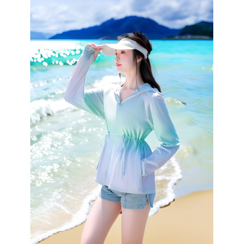 雲朵原紗防曬衣女2026夏新款冰絲涼感收腰顯瘦防紫外線時尚防曬服