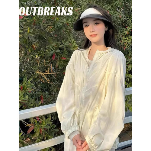 德國防曬衣女夏2025新款韓系戶外連帽寬松百搭減齡薄款透氣防曬服