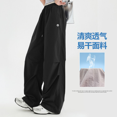 女童工裝褲夏薄款防蚊褲2025新款洋氣青少年寬松速乾褲女大童褲子