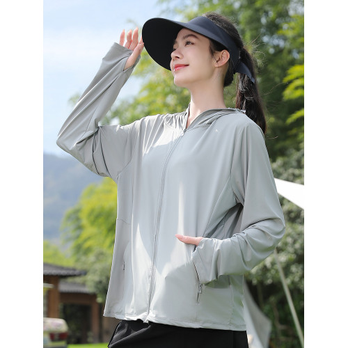 焦下冰絲連帽防曬衣女2025新款防紫外線夏季薄款防曬服寬松開衫外