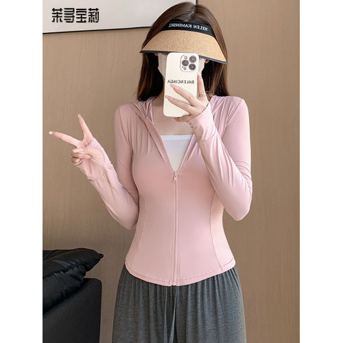 茉尋寶莉高級防曬衣女夏2025款修身透氣遮陽防紫外線冰絲連帽上衣