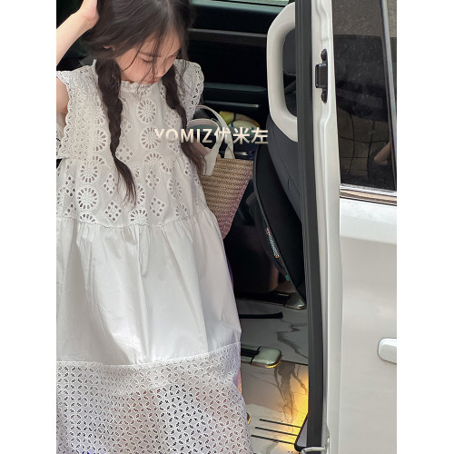 波拉bora韓國童裝甜美氣質女童蕾絲公主裙2025夏季洋氣女童連衣裙
