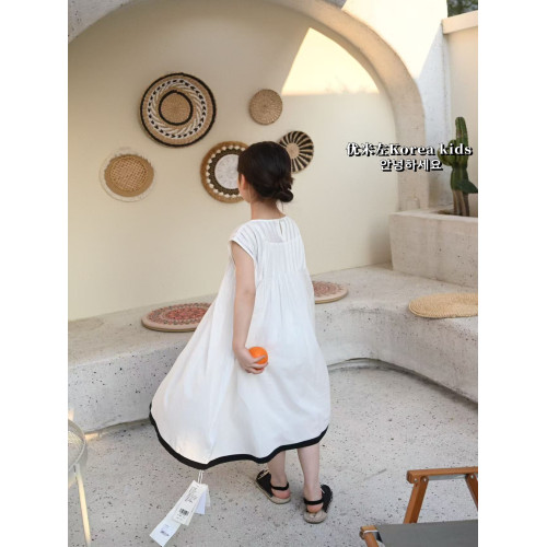 優米左女童連衣裙2025新款洋氣兒童夏裝裙子女孩無袖背心裙長裙