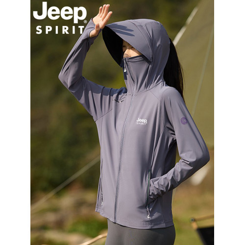 JEEP吉普冰絲防曬衣女2025新款夏季防曬服大帽簷防紫外線薄男外套