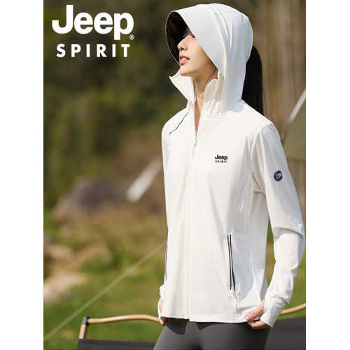 JEEP吉普冰絲防曬衣女2025新款夏季防曬服大帽簷防紫外線薄男外套