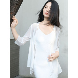 雪紡防曬衣女夏季搭配吊帶裙子外穿小披肩開衫薄外套短款透氣罩衫