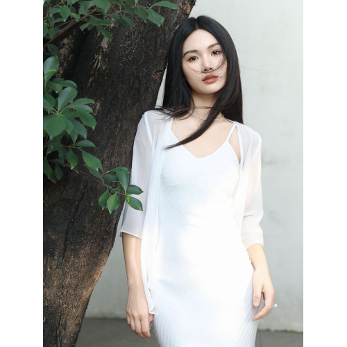 雪紡防曬衣女夏季搭配吊帶裙子外穿小披肩開衫薄外套短款透氣罩衫