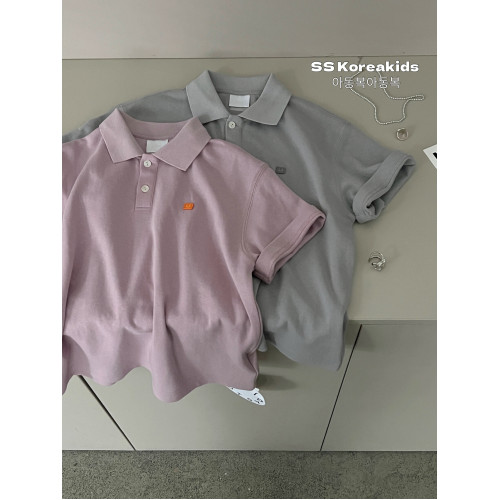 SS高級童裝夏裝2025新款洋氣兒童Polo衫夏季男童短袖T恤女童上衣