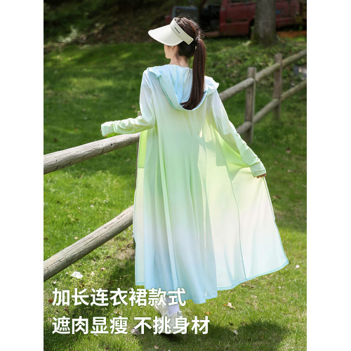 原紗防曬衣女夏2025新款全身長款防曬服冰絲海邊戶外防紫外線罩衫