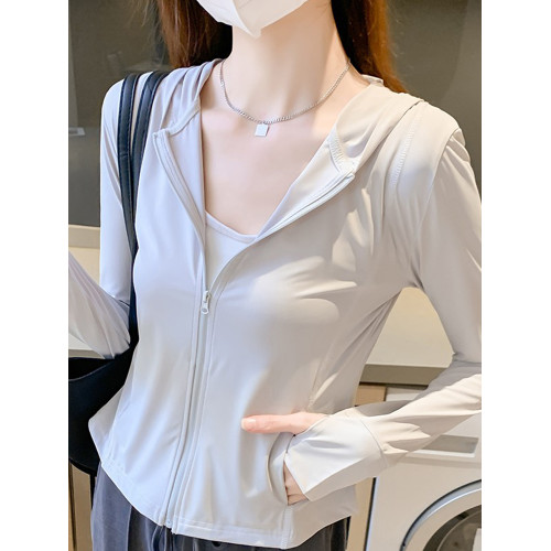 冰絲防曬衣女款2025年新款開衫外套防紫外線修身防曬服上衣潮夏季