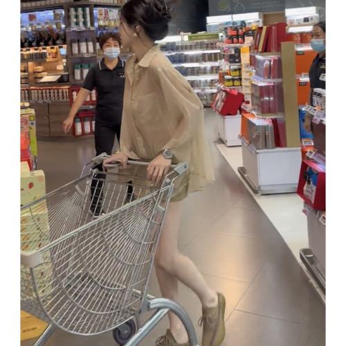 雪紡襯衫外套女夏季輕薄款設計感小衆外搭開衫2025新款褶皺防曬衣
